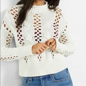 Express Open Stitch Mock Neck Sweater XS